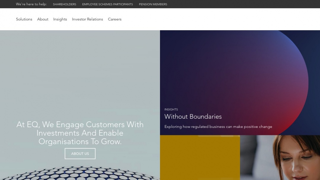Screenshot of Equinti Data's Website