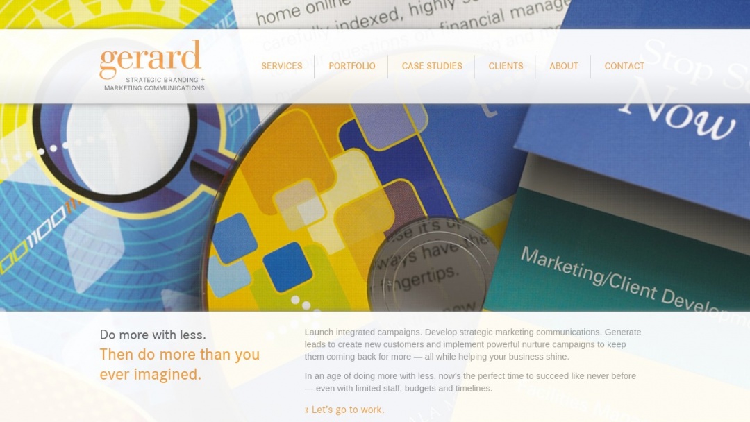 Screenshot of Gerard Agency's Website