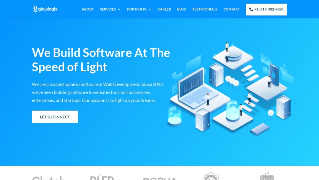 Screenshot of Glowlogix Pvt. Ltd's Website