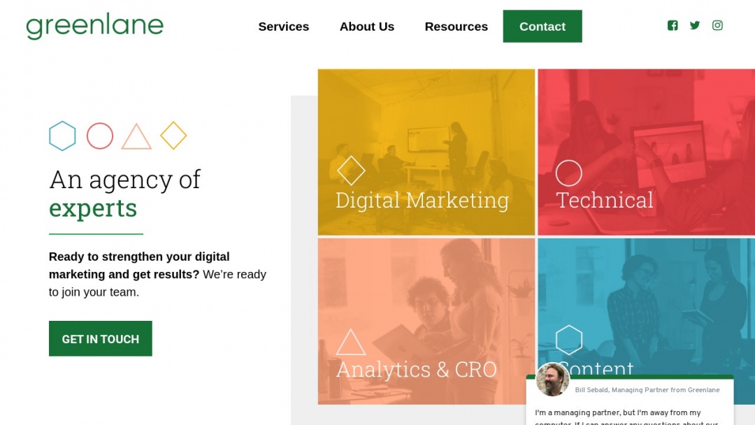 Screenshot of Greenlane Search Marketing LLC's Website