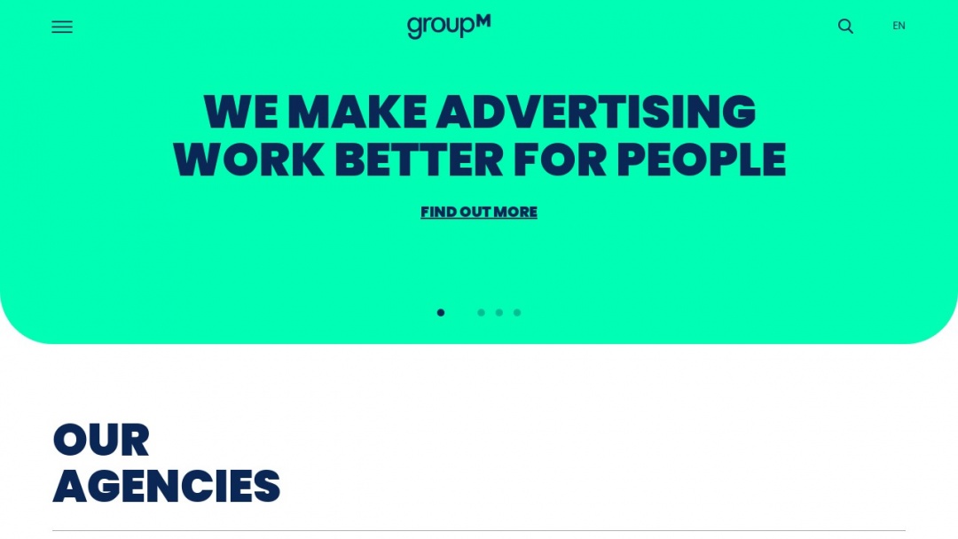 Screenshot of GroupM's Website