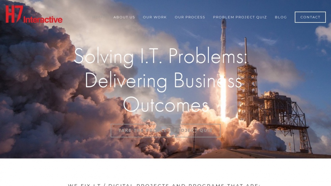 Screenshot of H7 interactive, LLC's Website