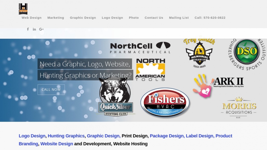 Screenshot of Hunter Graphics's Website