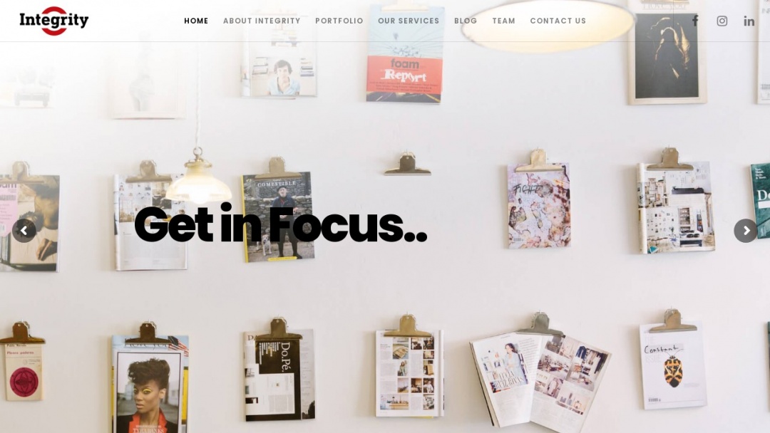 Screenshot of Integrity Corp's Website