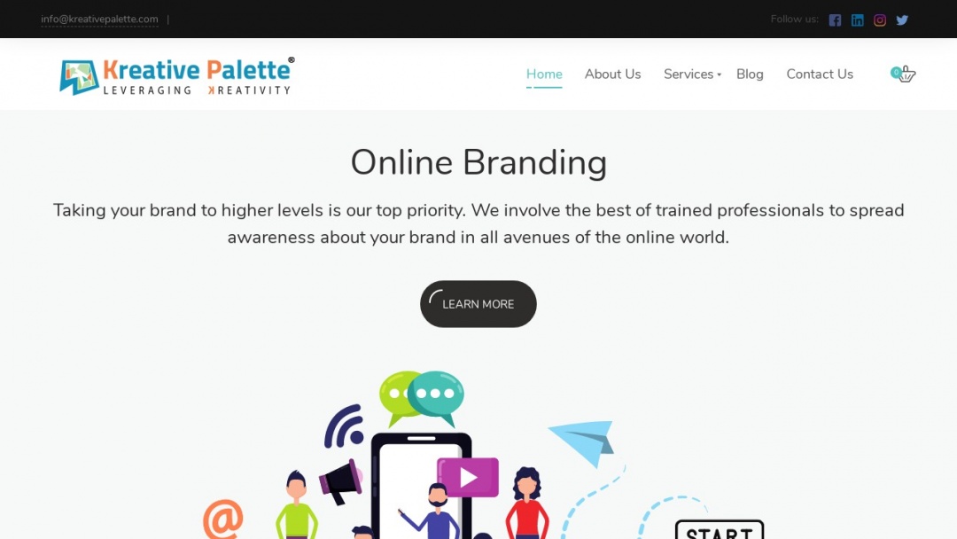 Screenshot of Kreative Palette Pvt. Ltd's Website