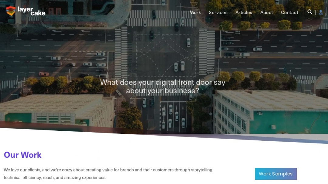 Screenshot of LayerCake Marketing's Website