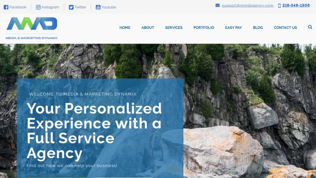 Screenshot of Media & Marketing Dynamix's Website