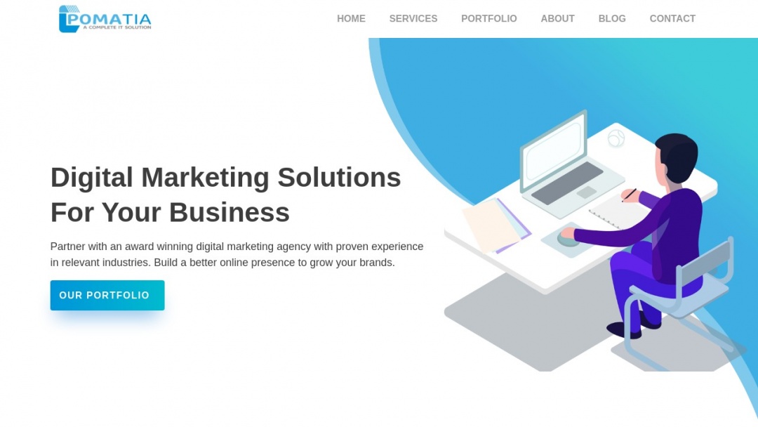 Screenshot of Pomatia's Website