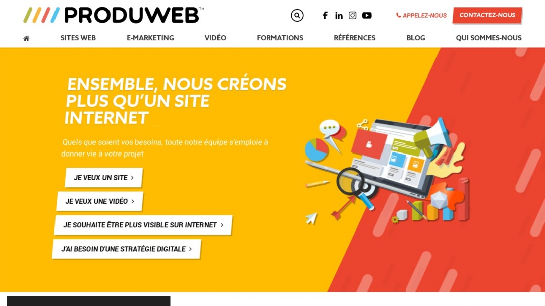 Screenshot of ProduWeb's Website
