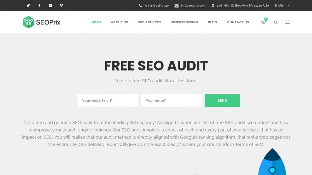 Screenshot of Professional seo company - seoprix.com's Website