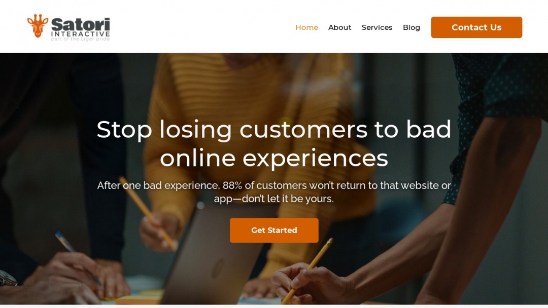 Screenshot of Satori Interactive's Website