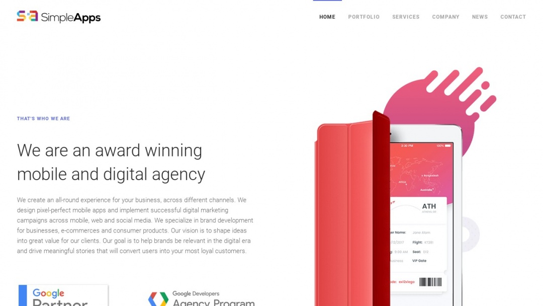 Screenshot of Simple Apps's Website