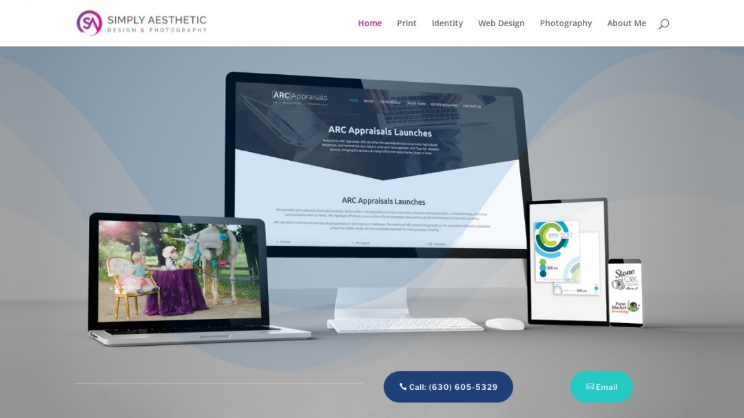 Screenshot of Simply Aesthetic Design's Website