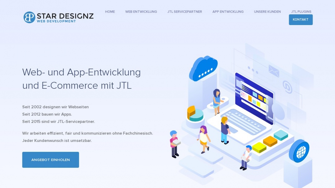 Screenshot of Star Designz's Website