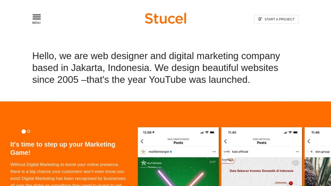 Screenshot of Stucel Media Kreatif's Website
