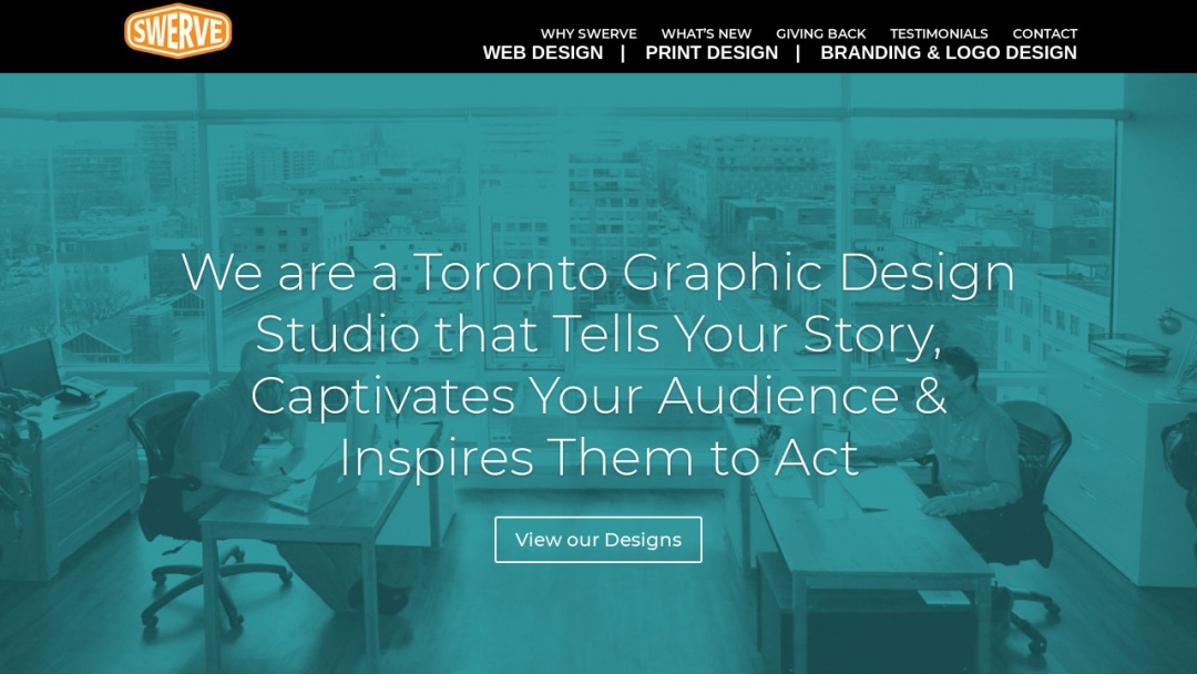 Screenshot of Swerve Design Group Inc's Website