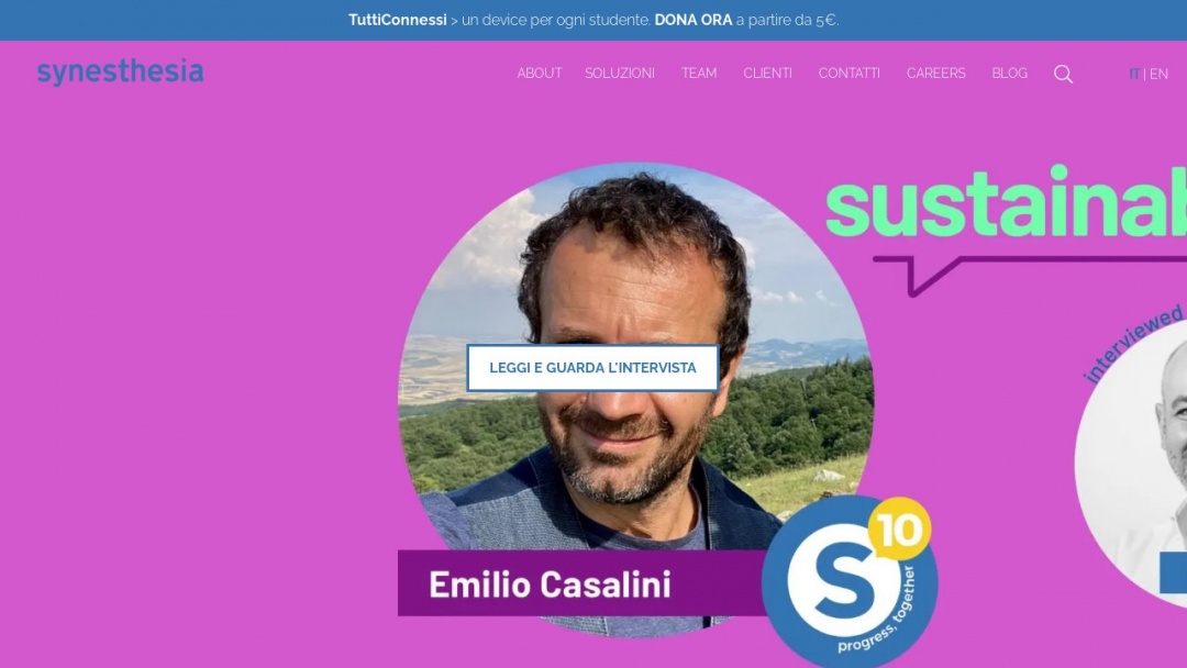 Screenshot of Synesthesia's Website