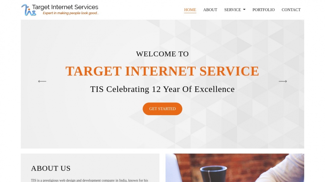 Screenshot of Target Internet Services's Website