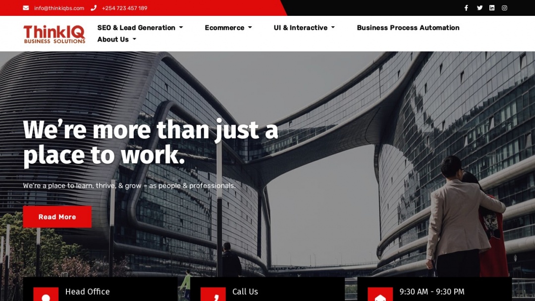 Screenshot of ThinkIQ Business Solutions's Website