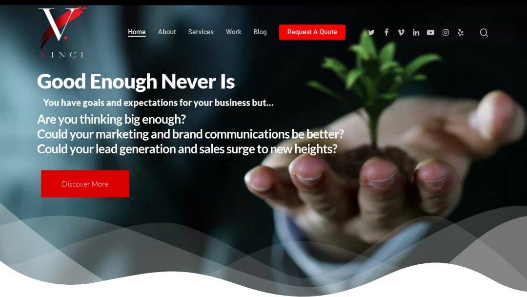 Screenshot of Vinci Digital Marketing LLC's Website