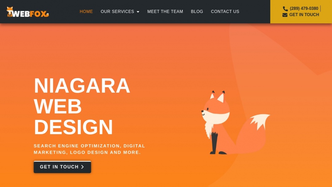 Screenshot of WebFox Niagara Web Design's Website