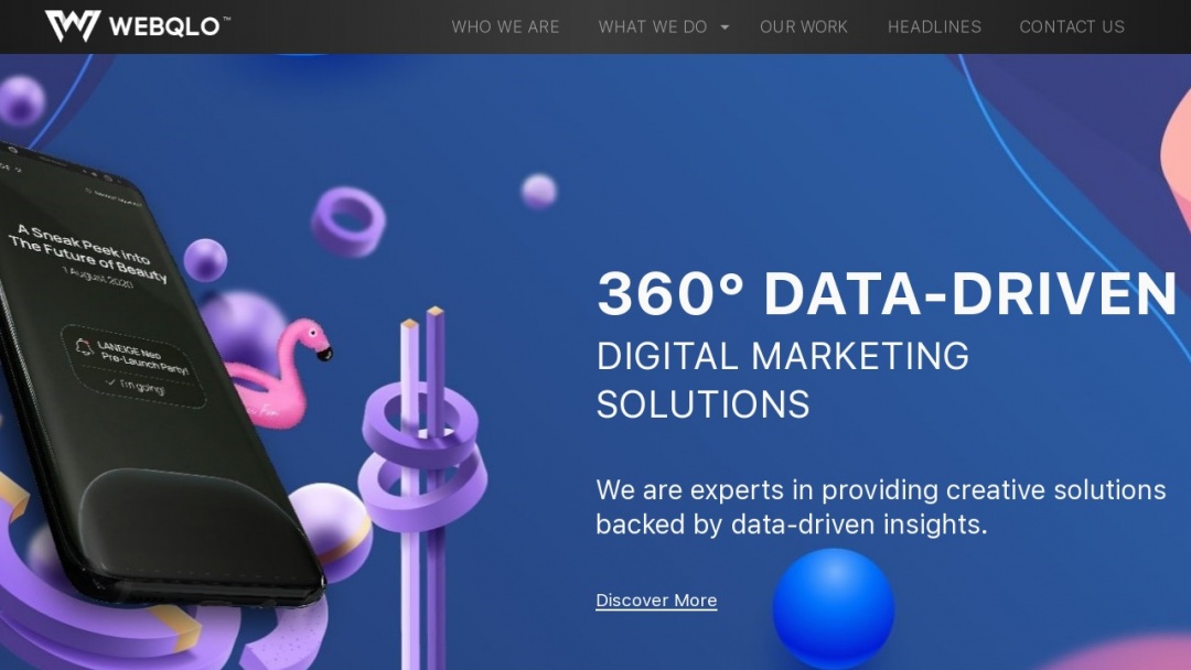 Screenshot of Webqlo's Website
