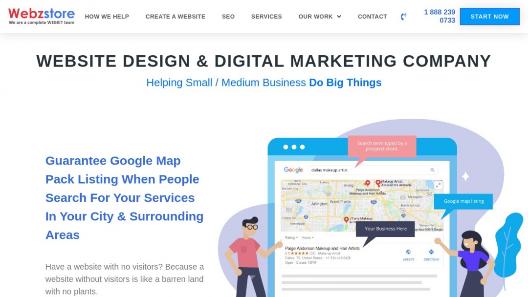 Screenshot of Webzstore Solutions's Website