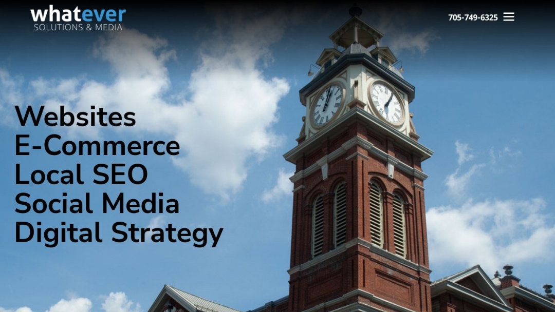 Screenshot of Whatever Solutions & Media's Website