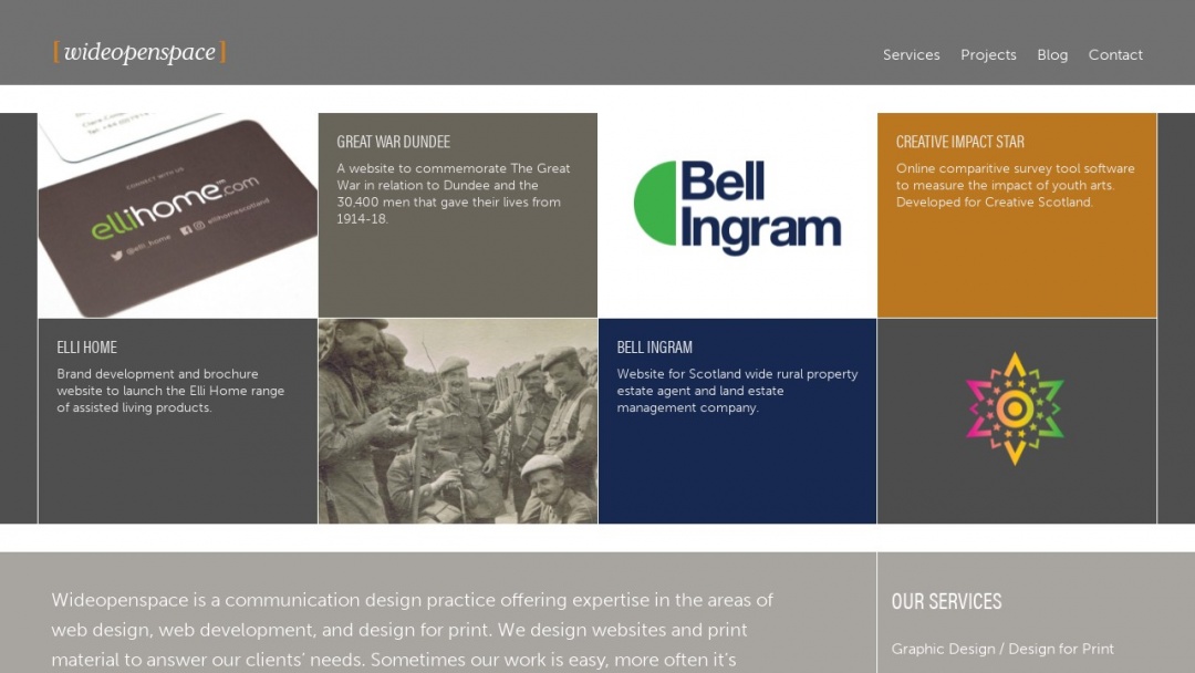 Screenshot of Wideopenspace Ltd's Website