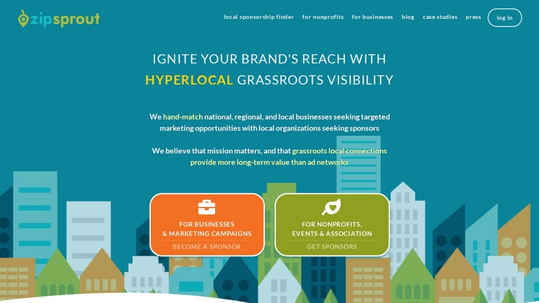 Screenshot of ZipSprout's Website