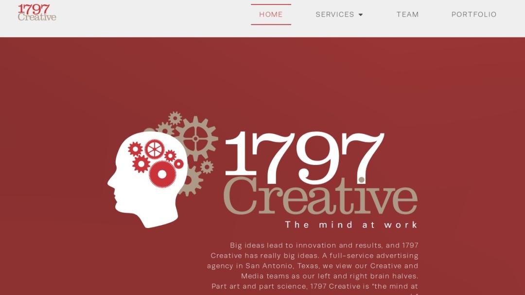 Screenshot of 1797 Creative's Website