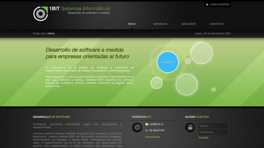 Screenshot of 1BIT Ltda Sistemas Informaticos's Website