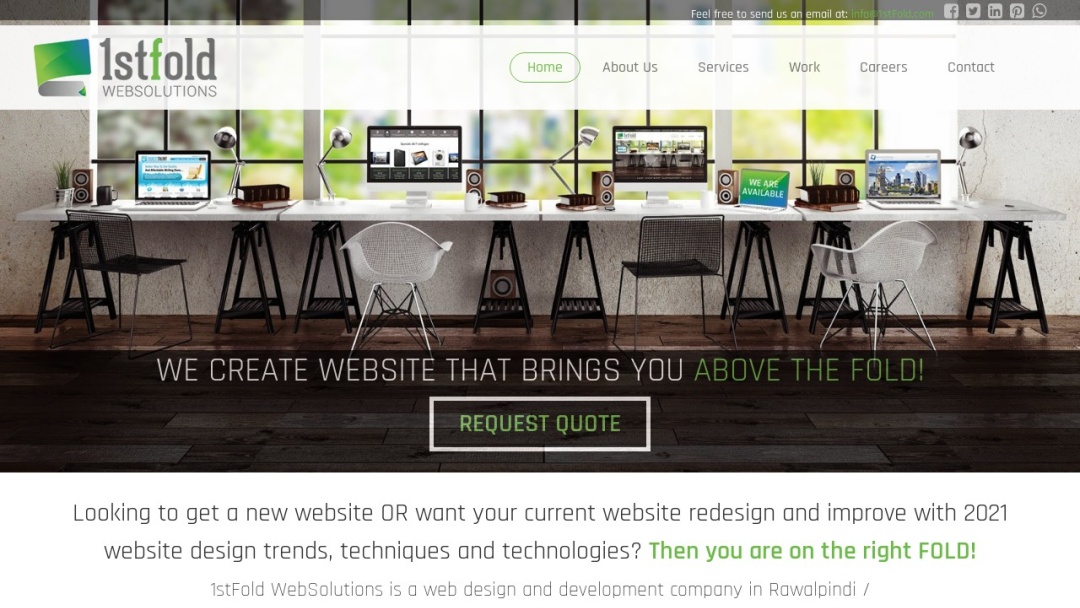 Screenshot of 1stFold WebSolutions's Website
