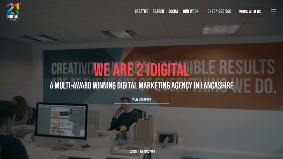 Screenshot of 21Digital Ltd's Website