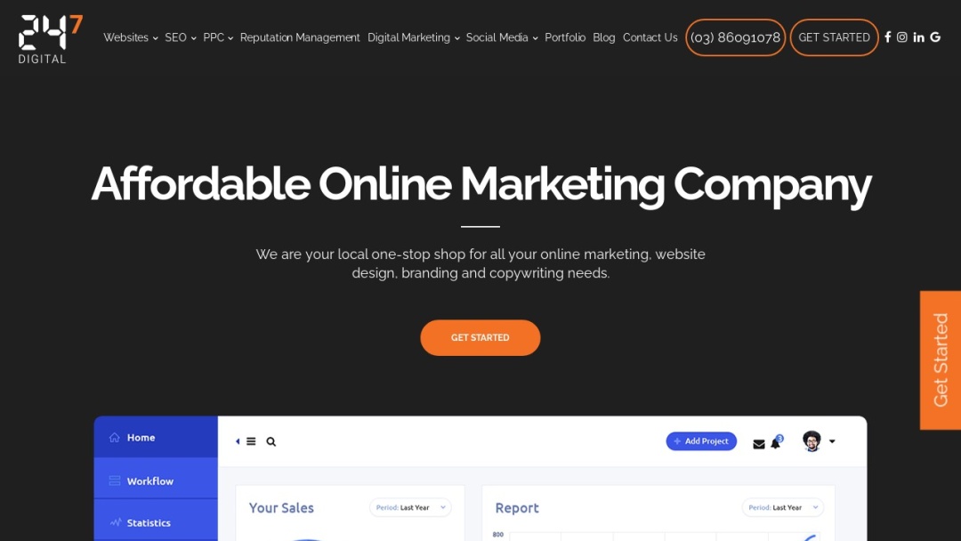 Screenshot of 247 Digital Pty Ltd's Website