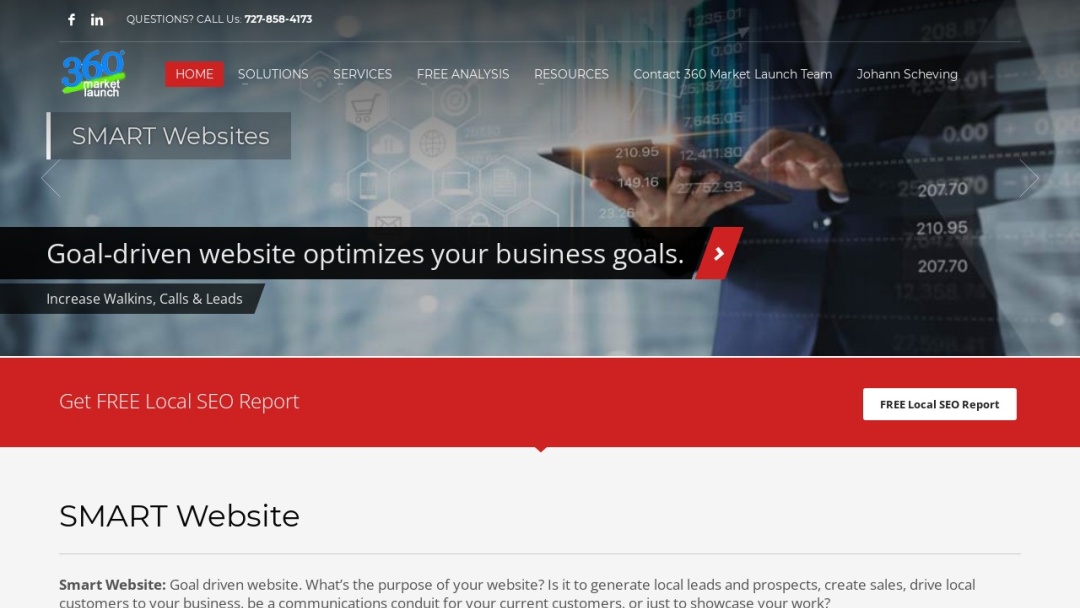 Screenshot of 360 Market Launch's Website