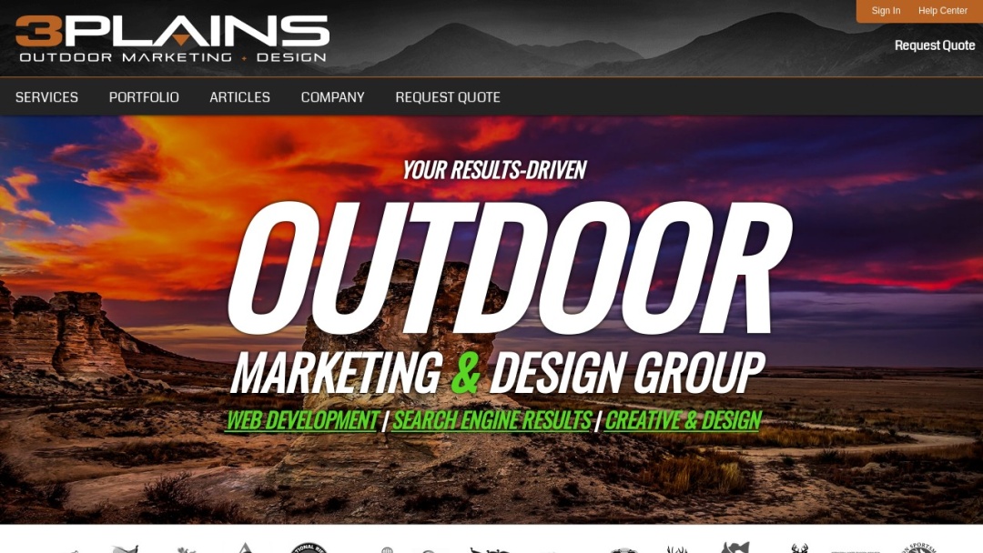 Screenshot of 3plains's Website