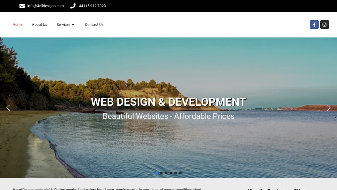 Screenshot of 4 All Designs's Website
