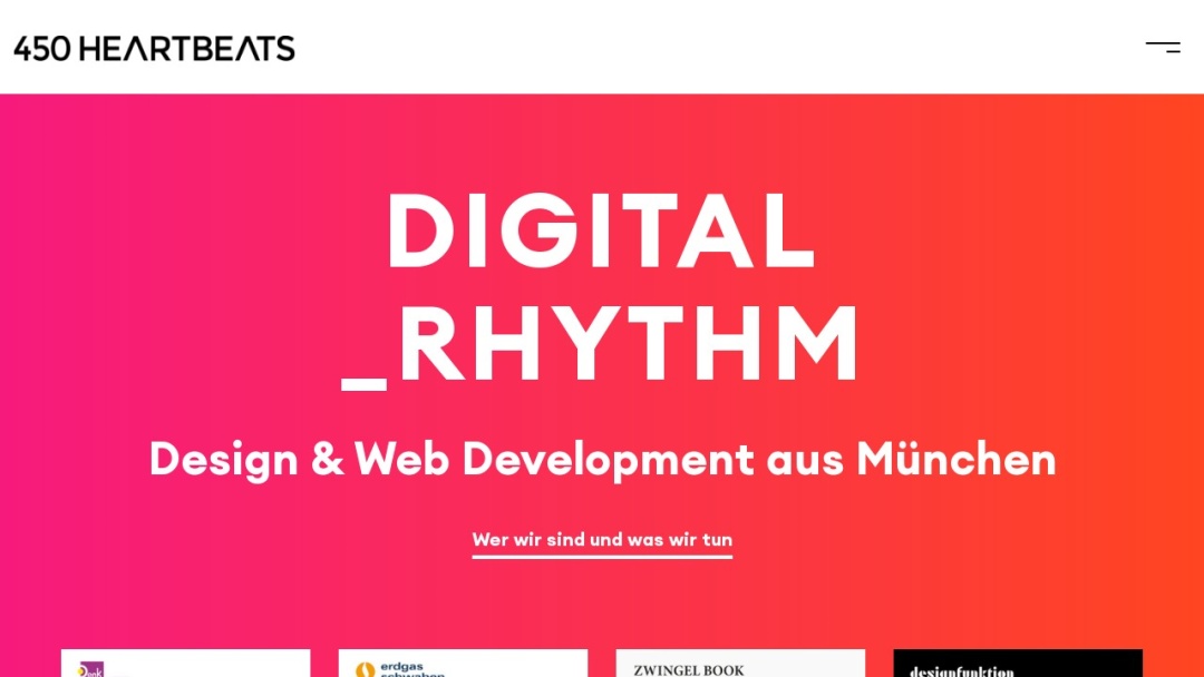 Screenshot of 450 Heartbeats's Website