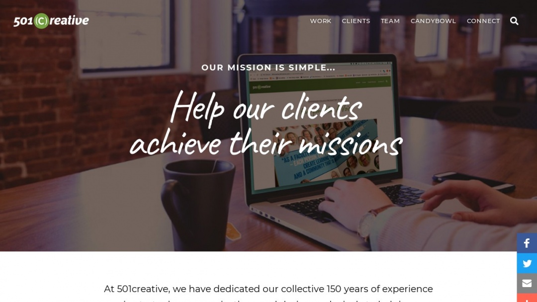 Screenshot of 501creative, inc.'s Website