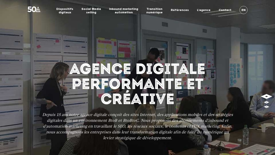 Screenshot of 50A's Website