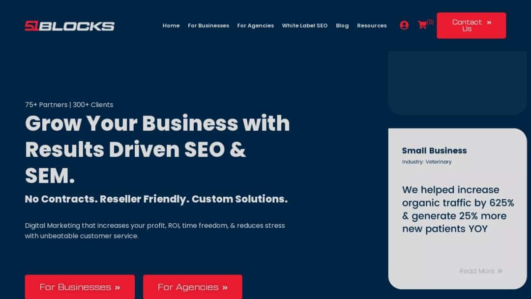 Screenshot of 51blocks's Website
