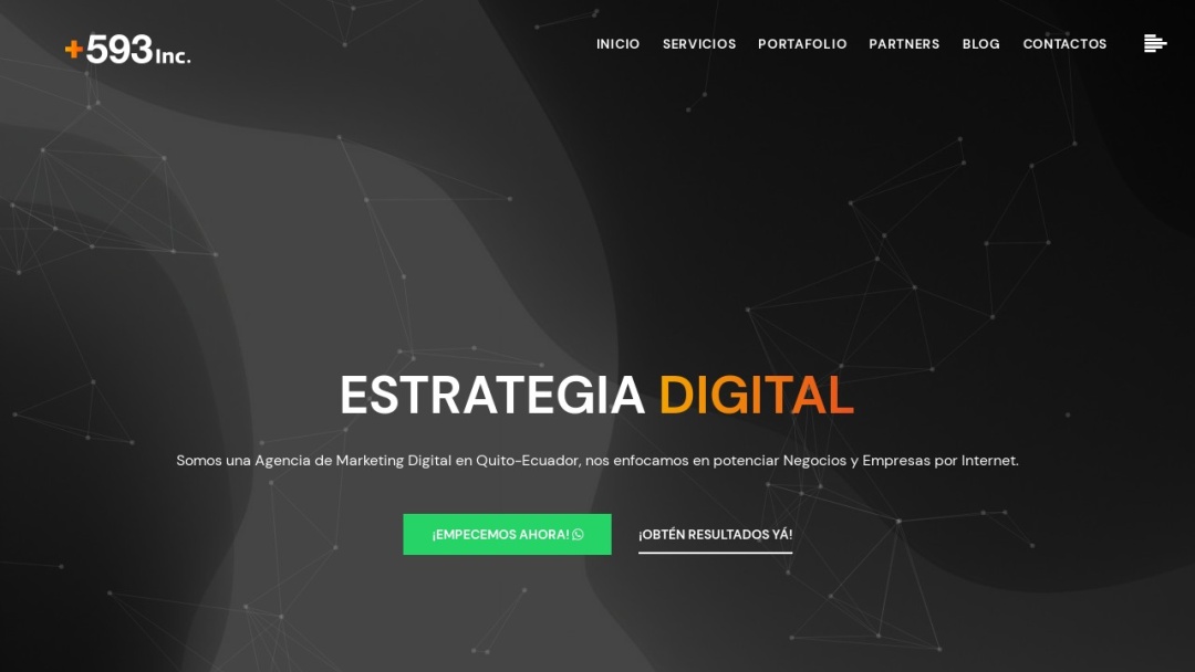 Screenshot of +593 Digital Agency's Website