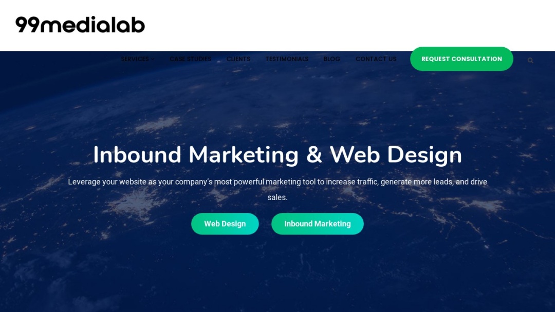 Screenshot of 99MediaLab's Website