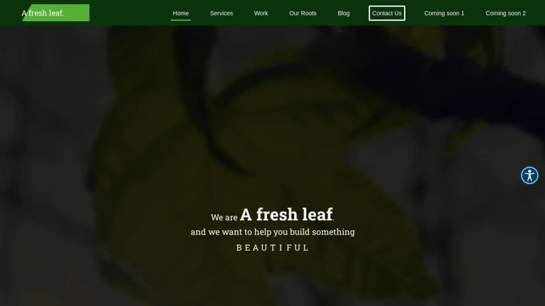 Screenshot of A fresh leaf.'s Website