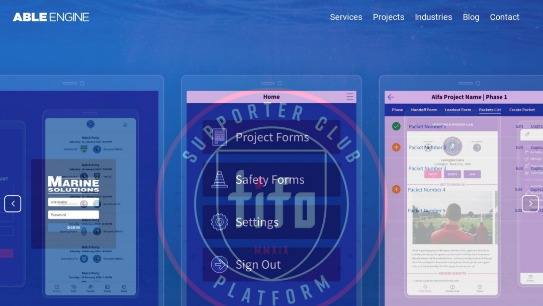 Screenshot of Able Engine's Website