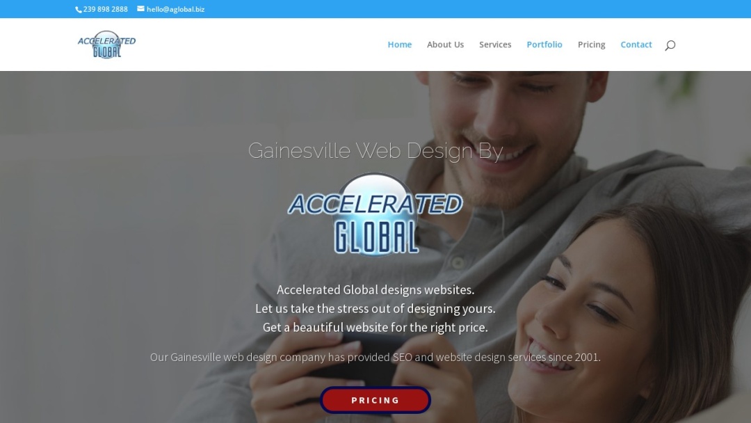 Screenshot of Accelerated Global's Website