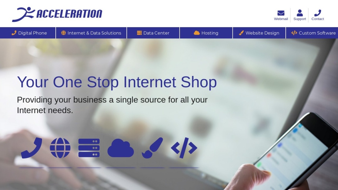 Screenshot of Acceleration's Website
