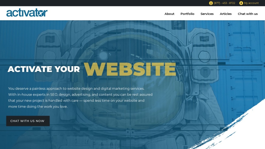 Screenshot of Activator Studios's Website