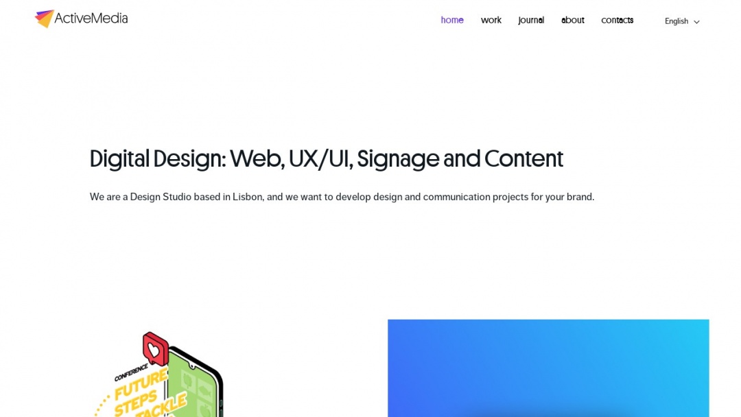 Screenshot of Active Media's Website